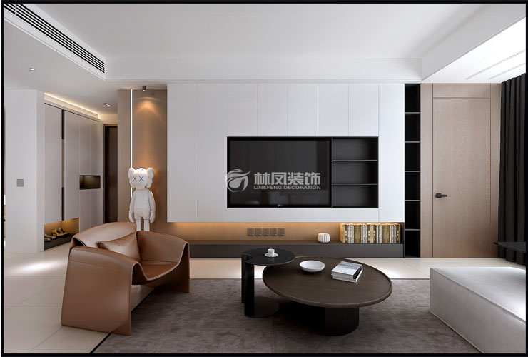 萬科·府前壹號-130平-現代奶油-電視背景墻.jpg