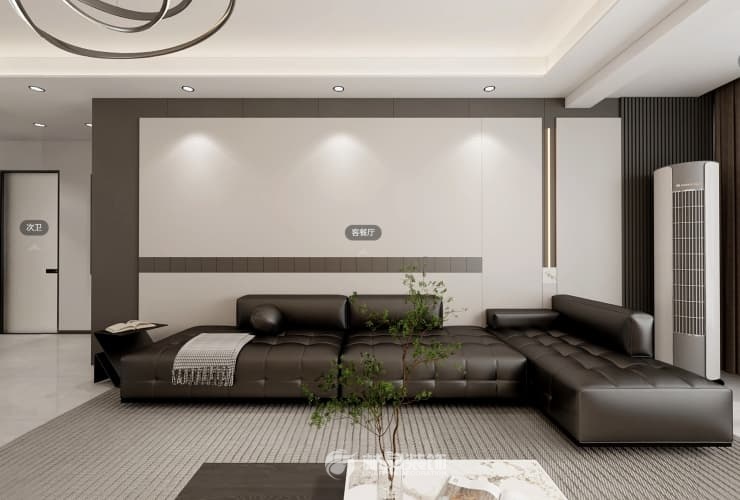 保利公園壹號 124平 現(xiàn)代風格客廳1.jpg