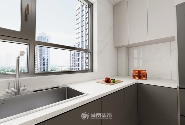 保利公園壹號124平 現(xiàn)代風格 廚房1.jpg