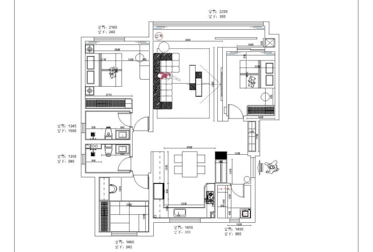 保利公園壹號 124平 現(xiàn)代風格 戶型圖.jpg